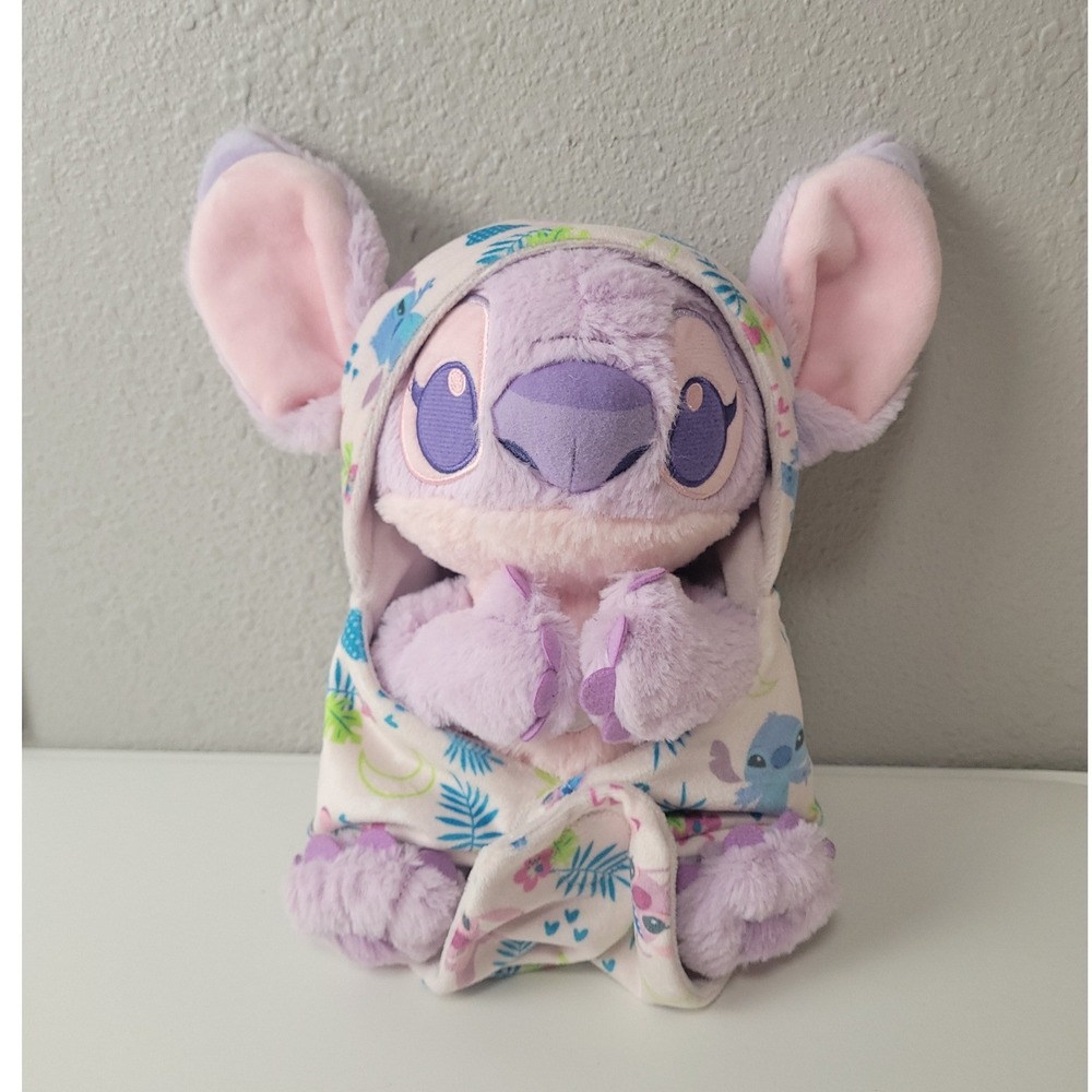 Disney Store Lilo & Stitch Babies Angel Plush with Swaddle Blanket Purple Lilac